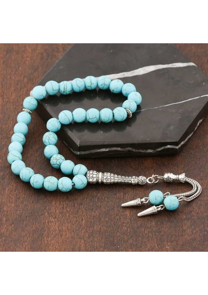 ​doğaltaş Metal Püsküllü Turkuaz Taşı Tesbih fiyatları