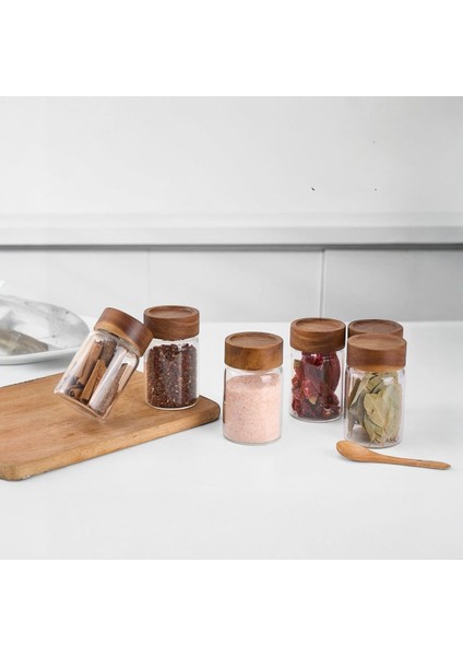 6'lı Kapaklı 300 ml Cam Baharatlık Seti, 16 Etiketli, Şık ve Kullanışlı Tasarım fiyatları