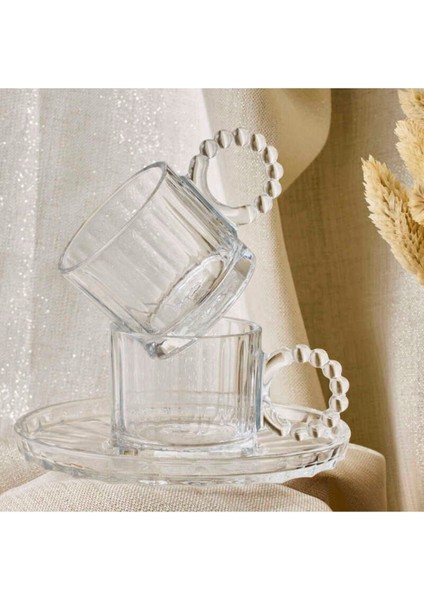 Altı Parçalı Şeffaf Kahve Fincan Takımı, 90 Ml, Şık ve Dayanıklı fırsatları