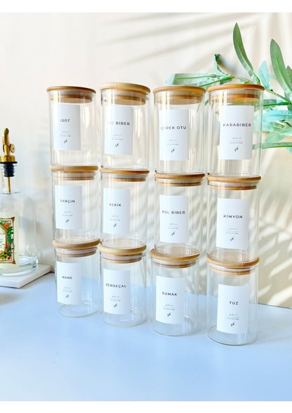 12'li Vakumlu Baharatlık Seti 300ML, Suya Dayanıklı Etiketli, Pratik ve Şık Tasarım fiyatları