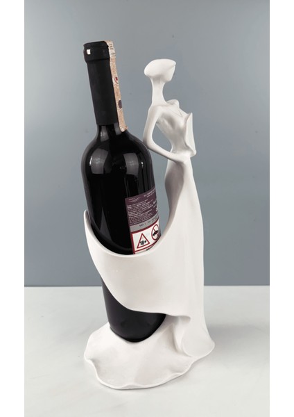 Kadın Dekoratif Şaraplık Biblo Heykel 35 x 14 cm modelleri