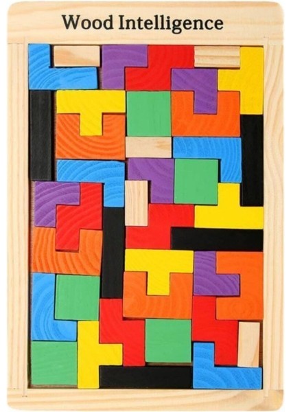 Renkli Ahşap Tangram Puzzle Yapboz Oyunu, Motor Gelişim Destekleyici Eğlence