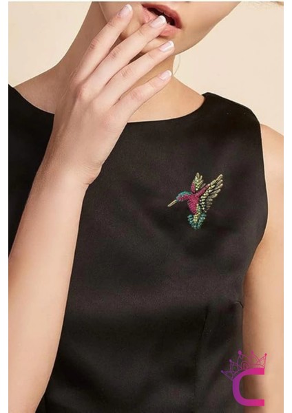 Hummingbird Tasarım Kadın Zirkon Taşlı Kuş Broş - Hediyelik Arkadaşa Sevgili Eşe Anneye Yaka Iğnesi modelleri