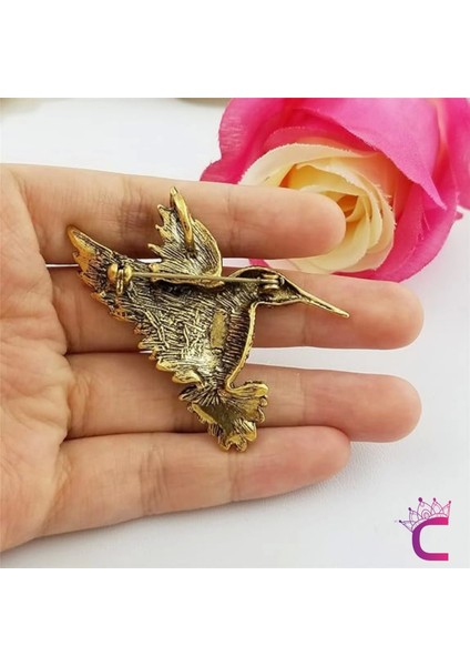 Hummingbird Tasarım Kadın Zirkon Taşlı Kuş Broş - Hediyelik Arkadaşa Sevgili Eşe Anneye Yaka Iğnesi indirimleri