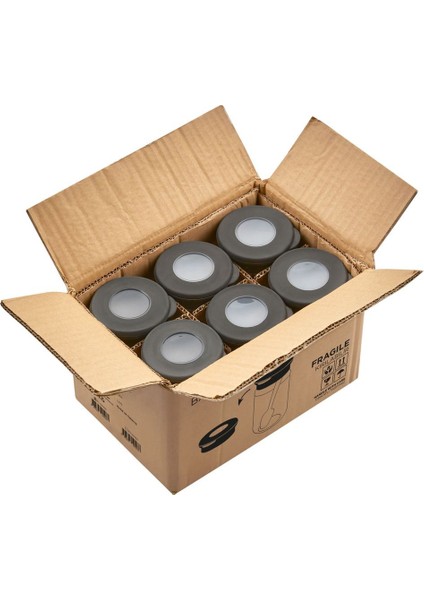 Şık 6’lı Baharatlık Seti, Siyah ve Şeffaf, Hassas Kaşıklı, Modern Tasarım modelleri