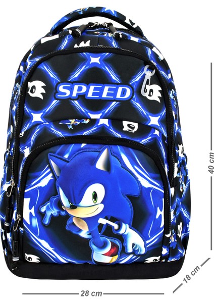 Sonic 3 Üçlü Erkek Çocuk Ilkokul Okul Çantası Seti (Çanta + Termal Beslenme Çantası + Kalemlik) modelleri