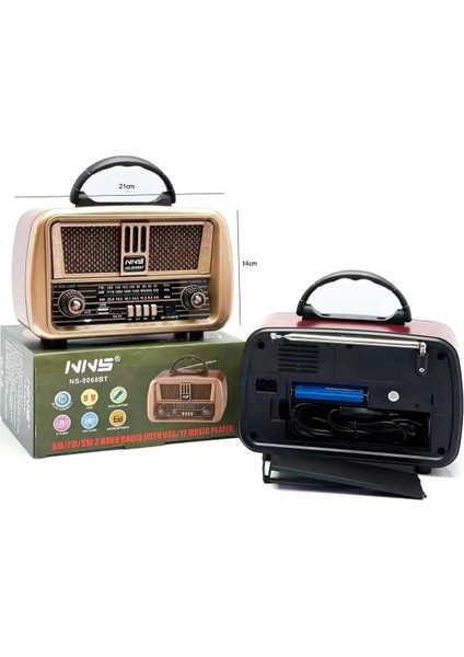 Kahverengi Taşınabilir Bluetooth Radyo, Şarjlı, Pilli, Usb, Sd ve Fm Özellikli fırsatları