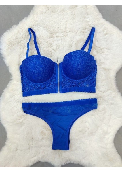 Ekonomik Önden Açılan Fermuarlı Dantel Detaylı Soft Dolgulu Sütyen - Iç Çamaşır Takımı indirimleri