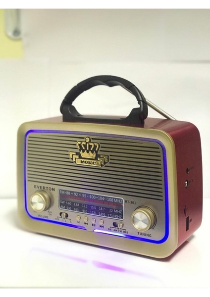 Kırmızı Nostaljik Bluetooth Mp3 Radyo Müzik Kutusu RT301 modelleri
