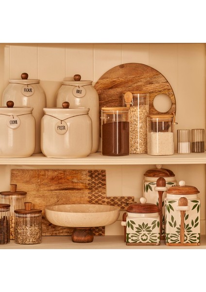 Bambu Kapaklı 3'lü Kavanoz Seti Naturel, Şeffaf ve Şık Saklama Çözümleri indirimleri