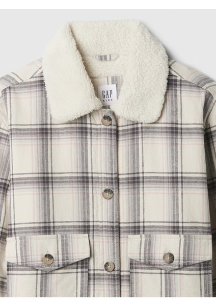 Kız Çocuk Gri Ekose Desenli Flannel Ceket fiyatları