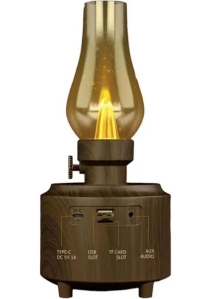 Şarjlı Nostaljik Gaz Lambası Radyo, Bluetooth, Usb, Tf, Aux ile Çok Fonksiyonlu