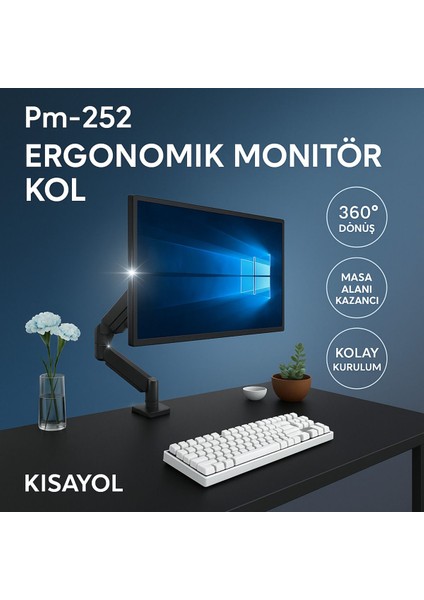 13-32'' Amortisörlü Tek Kol Lcd/led Monitör Tutucu Stand Siyah modelleri