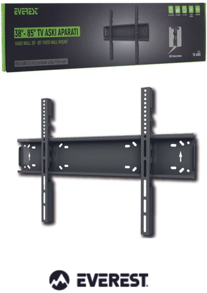 40"-85" Uyumlu, Kilitli ve Dayanıklı Duvar Askı Aparatı, 50KG Taşıma Kapasitesi indirimleri