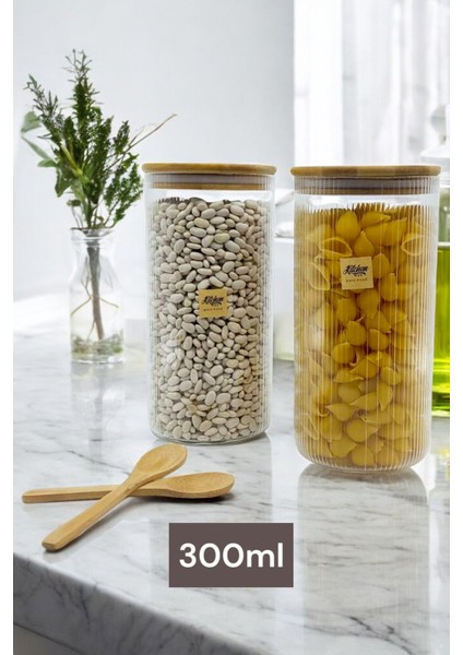 Turuncu Bambu Kapaklı Cam Kavanoz Seti 1200ML 2'li Baharat ve Erzak Saklama fiyatları