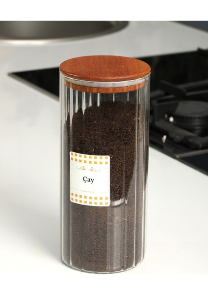 Borosilikat Cam Bakliyat Kavanoz Seti 6'lı ve Etiketli, 1600 Ml, Kahverengi Renk indirimleri