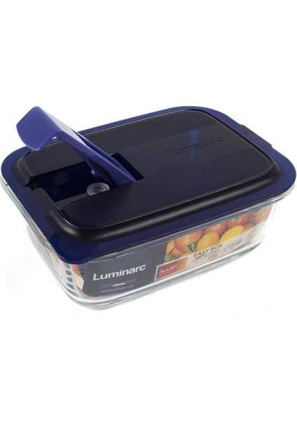 Mavi Dikdörtgen Cam Saklama Kabı 82CL 19X13X7CM