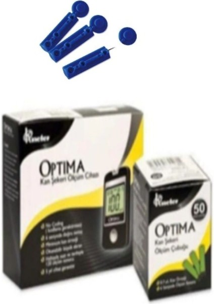 Dijital Şeker Ölçüm Seti, 1 Cihaz, 50 Strip, 100 Lanset ile Sağlıklı Ölçüm