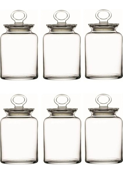 Cam Kapaklı 6'lı Set, Şık ve Sağlam Kavanozlar, 2640 cc