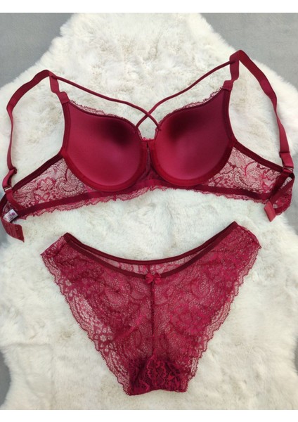 Dantel Detaylı Dolgusuz Çapraz Ipli Balenli Sütyen Külot Takım - Iç Çamaşırı Takımı fiyatları