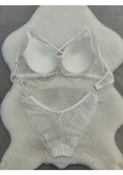 Dantel Detaylı Dolgusuz Çapraz Ipli Balenli Sütyen Külot Takım - Iç Çamaşırı Takımı modelleri