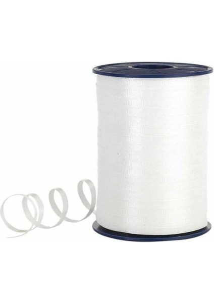 Metre Beyaz Renkli Düz Şerit Rafya 8 mm Balon Ipi Plastik Balon Süsleme Kurdelesi