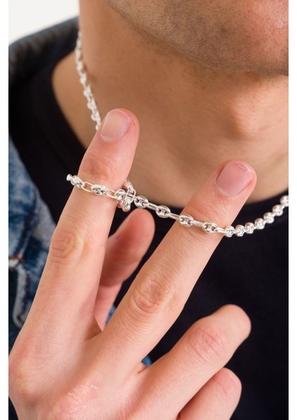 925 Ayar Gümüş Unisex Gemici Kolye 4.6 mm fırsatları