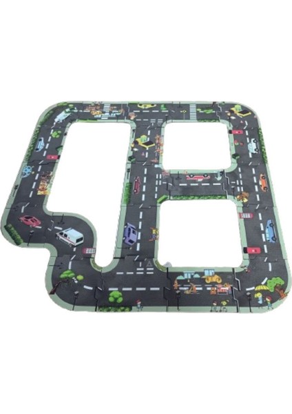 Renkli Ahşap Oyuncak Araç Parkuru, Eğlenceli Yol ve Otoban Puzzle, Eğitimli ve Keyifli indirimleri