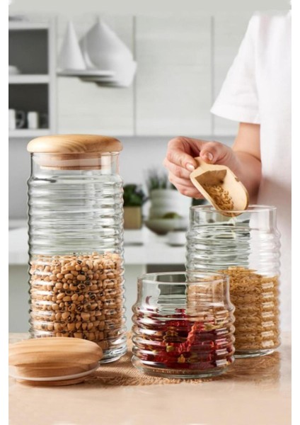 3'lü Turuncu Kavanoz Seti, Farklı Boyutlarda, Şık ve Kullanışlı Tasarım