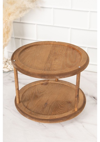 10'lu Ahşap Top Kapaklı Döner Standlı Cam Baharatlık Seti 300ML fırsatları