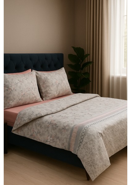 Lüks Dayanıklı Yumuşak Pamuklu Çift Kişilik Nevresim Takımı Seti + Lastikli Çarşaf +2 Yastık Kılıflı fırsatları