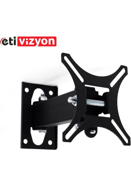 Hareketli Tv Askı Aparatı 17-27", Siyah, Kolay Montaj, Güçlü ve Dayanıklı