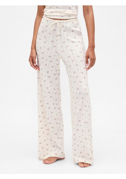 Kadın Beyaz Pointelle Pijama Altı modelleri