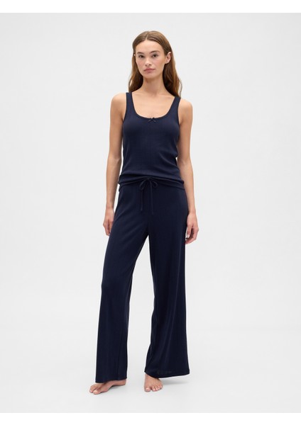 Kadın Lacivert Pointelle Pijama Altı