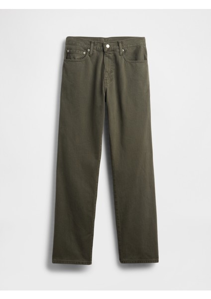 Erkek Yeşil Relaxed Straight Jean Pantolon fiyatları