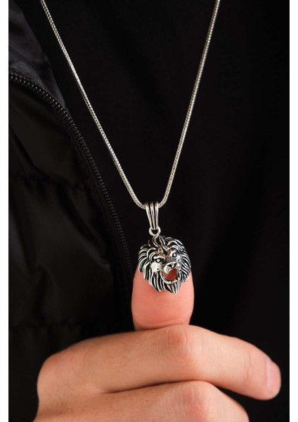 925 Ayar Gümüş Aslan Kolye