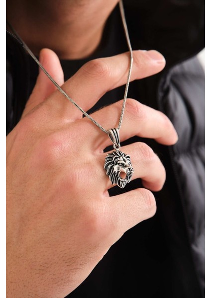 925 Ayar Gümüş Aslan Kolye fiyatları