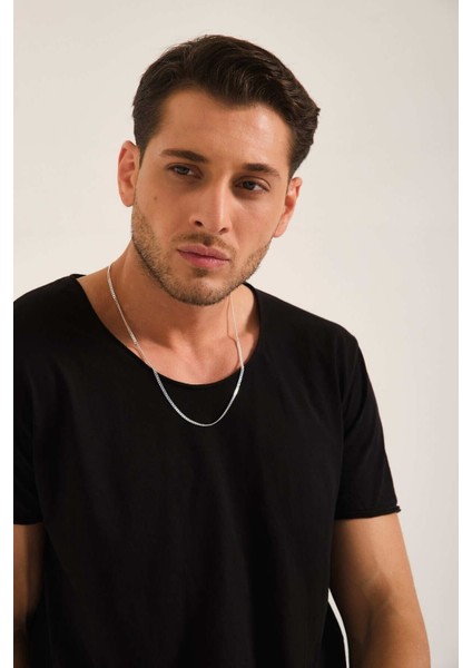 925 Ayar Gümüş Unisex Gurmet Zincir Kolye 3mm fırsatları