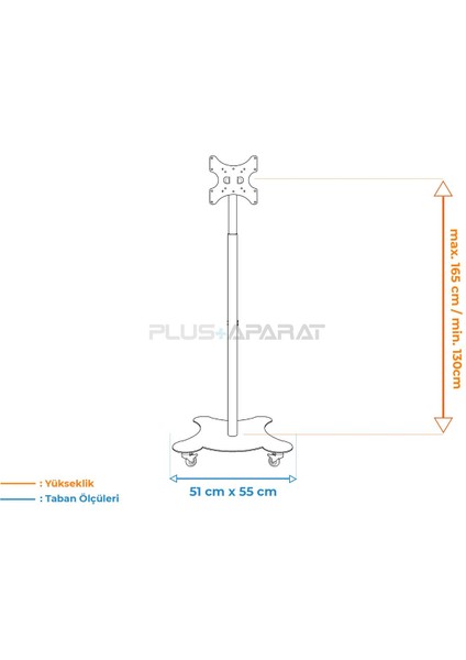 22-43 Inç Uyumlu Tekerlekli Mobil LCD ve LED Tv Standı, Şık ve Fonksiyonel Tasarım indirimleri