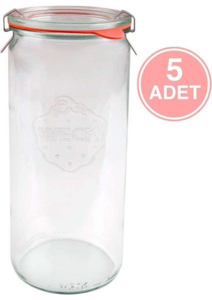 Beyaz 1040 ml Silindir Cam Saklama Kavanozu Seti 5'li fiyatları