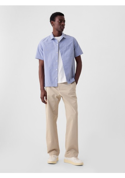 Erkek Krem Modern '90S Loose Kaki Pantolon