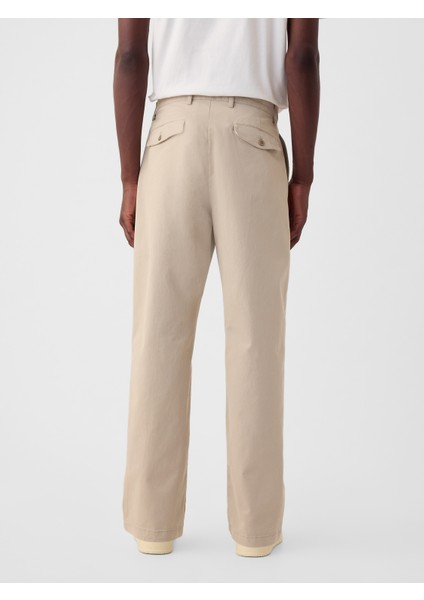 Erkek Krem Modern '90S Loose Kaki Pantolon fırsatları