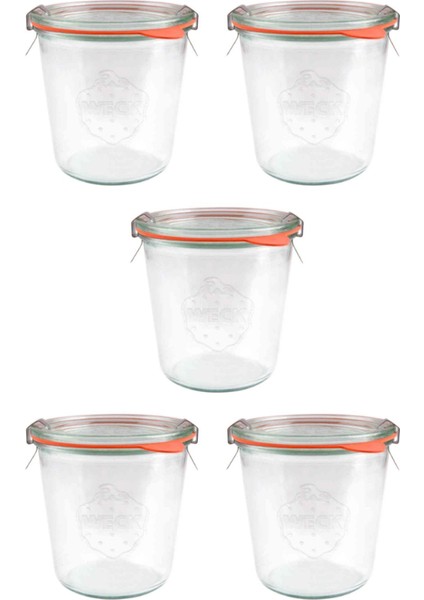 Turuncu Cam Saklama Kabı 580 ml 5'li Set, Şık ve Kullanışlı Ürün.