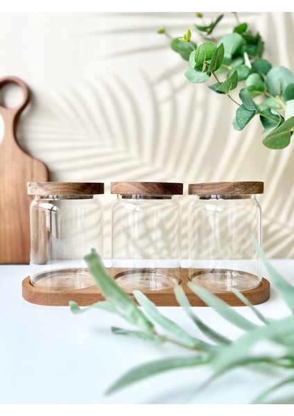 3'lü 600ML Vakum Kapaklı Düz Cam Kavanoz Seti, Kahverengi fiyatları