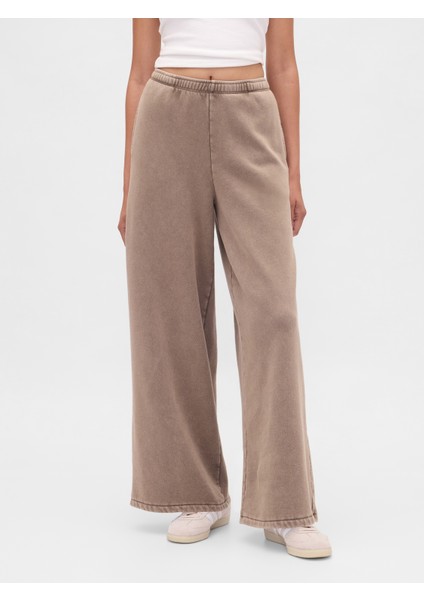 Kadın Koyu Bej Vintagesoft Baggy Wide-Leg Pantolon