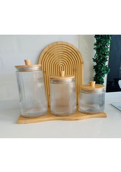 Turuncu Bambu Kapaklı Vakumlu 3'lü Kavanoz Seti, 800/1300/1800 ml fiyatları