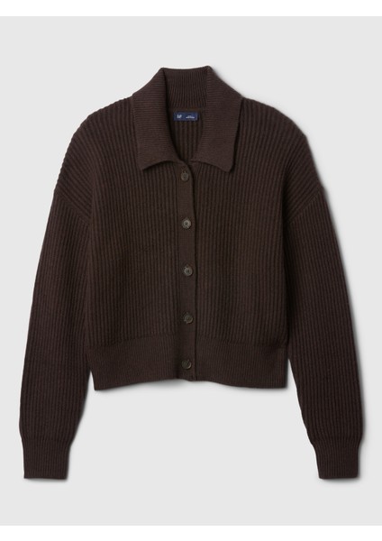 Kadın Kahverengi CashSoft Relaxed Rib Hırka fiyatları