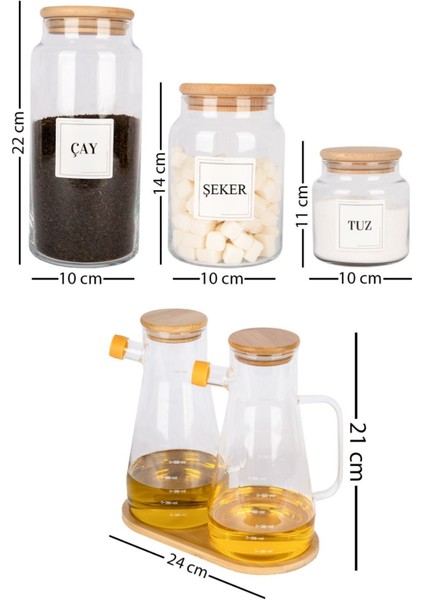 6'lı Yeşil Kapaklı Vakumlu Bambu Kavanoz Seti fiyatları