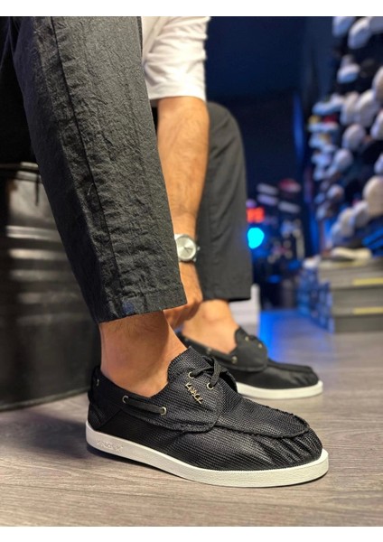 Knack Mevsimlik Keten Ayakkabı 008 Siyah (Beyaz Taban) fiyatları