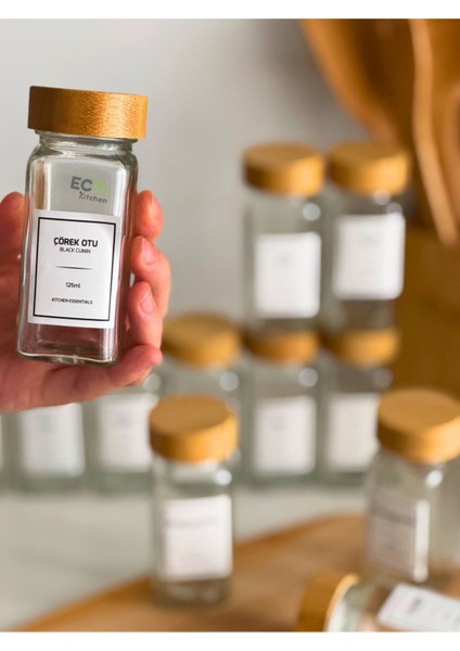 12'li Cam Baharatlık Seti Bambu Kapaklı ve Serpme Başlıklı Baharatlıkler indirimleri